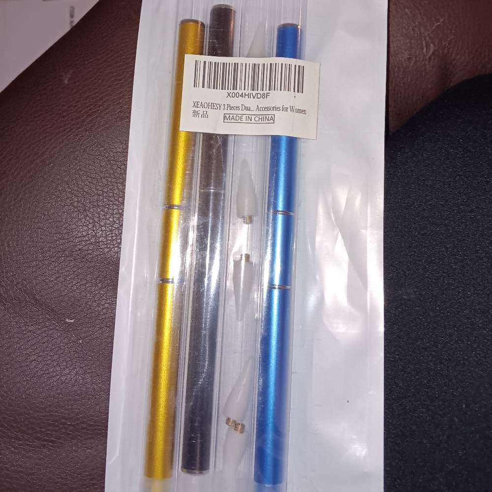 Gold, Black, and Blue Rhinestone TOOL Pen Set With Refills